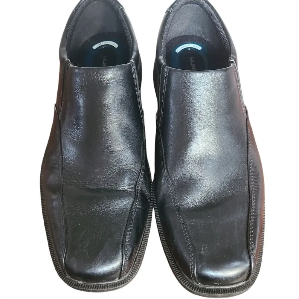 Nunn Bush Shoes Comfort‎ Gel Slip-ons Black Leather Men's Size 9